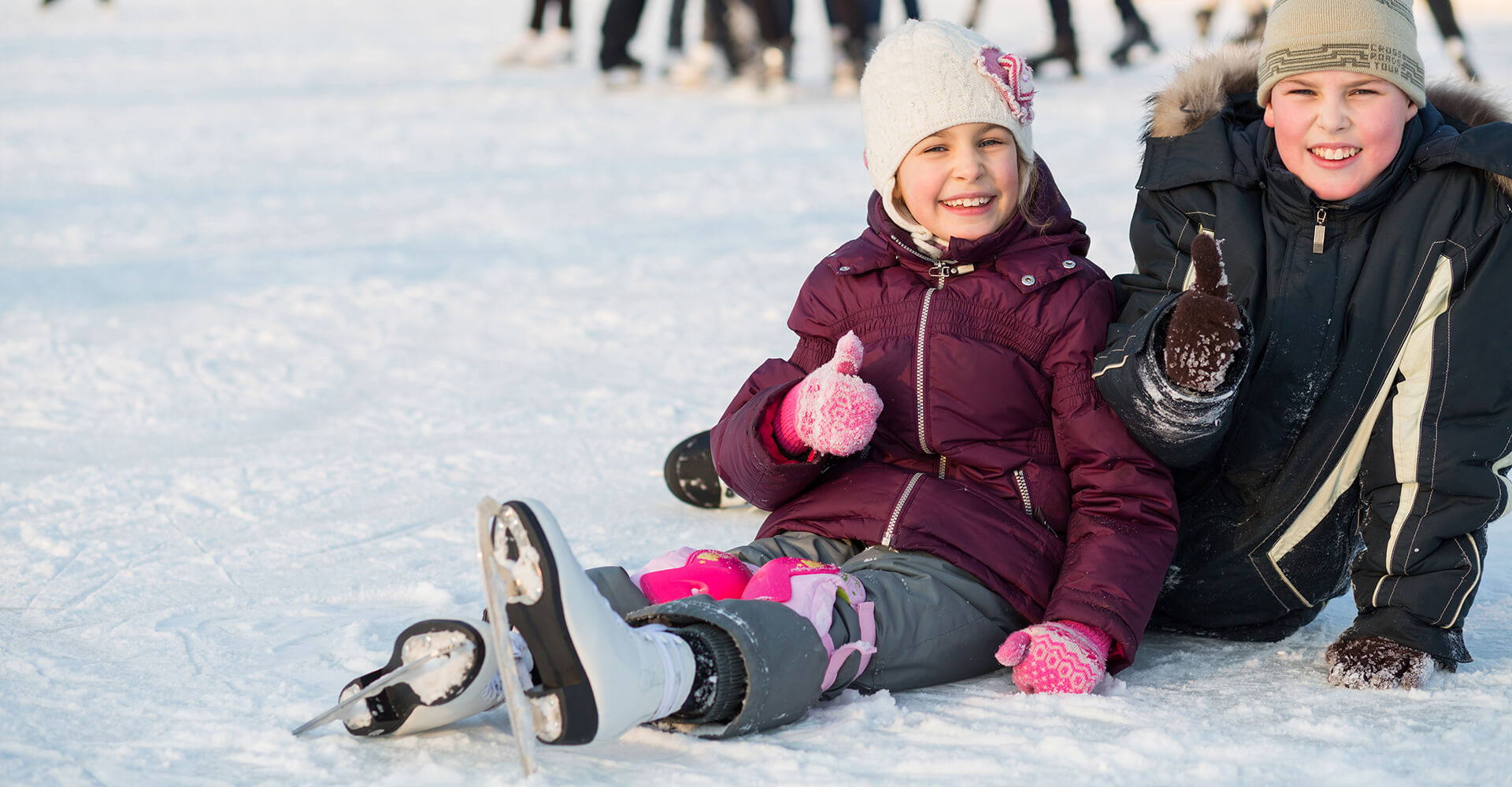 Enjoying Skating with thumb up