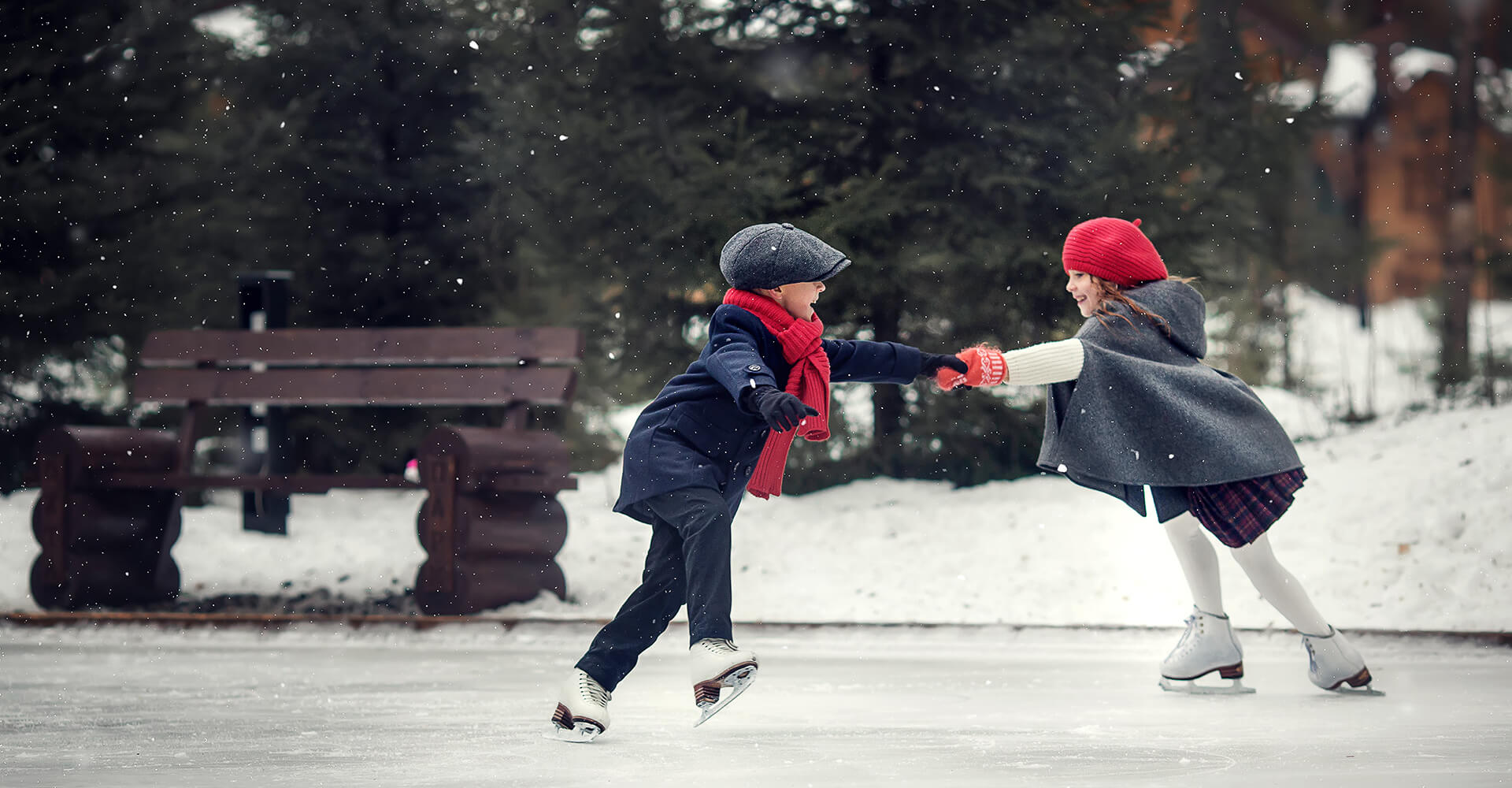 Two pretty kids enjoying skating